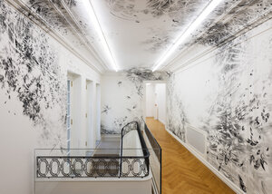 Julia Steiner „fluttering lights“ 2024, Courtesy of the artist and Galerie Urs Meile, Beijing-Lucerne-Zurich-Ardez. Exhibition view of Arcadia, Bally Foundation, Lugano, Switzerland, 2024-2025 © Andrea Rossetti